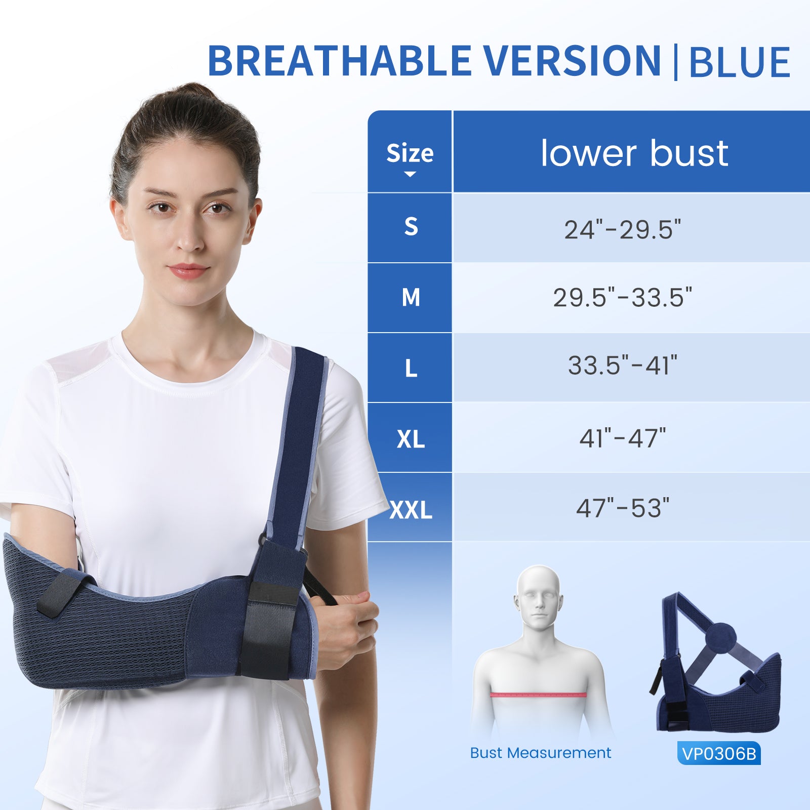 VP0306B VELPEAU Arm Sling Shoulder Immobilizer Breathable