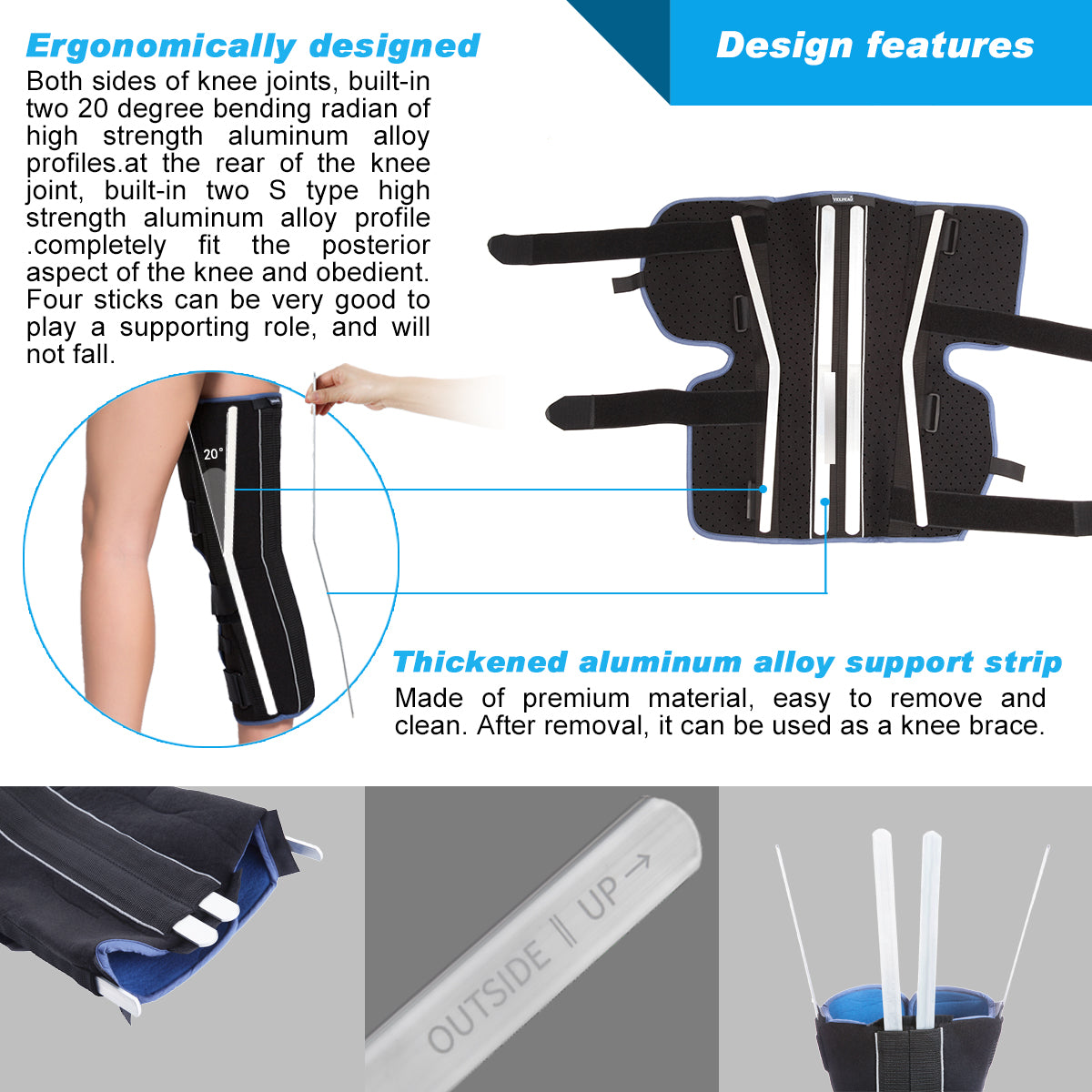 VP1201 VELPEAU Knee Immobilizer Single-panel - VELPEAU