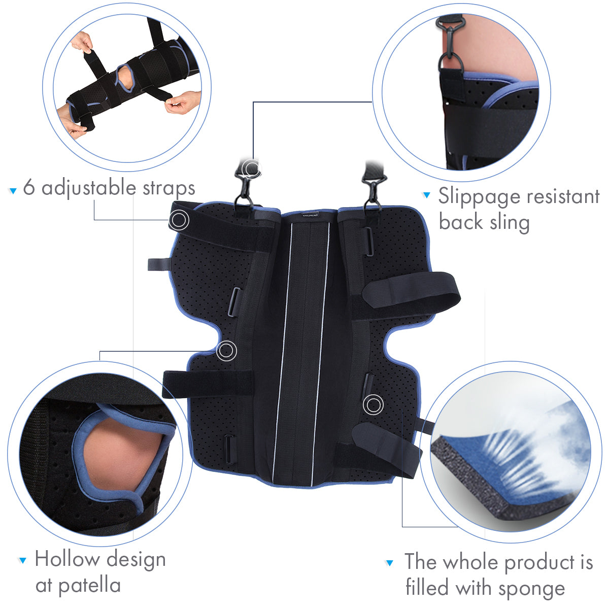 VP1201 VELPEAU Knee Immobilizer Single-panel - VELPEAU