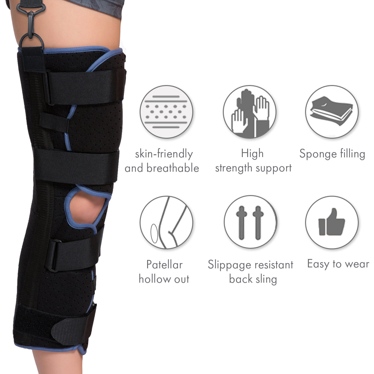 VP1201 VELPEAU Knee Immobilizer Single-panel - VELPEAU