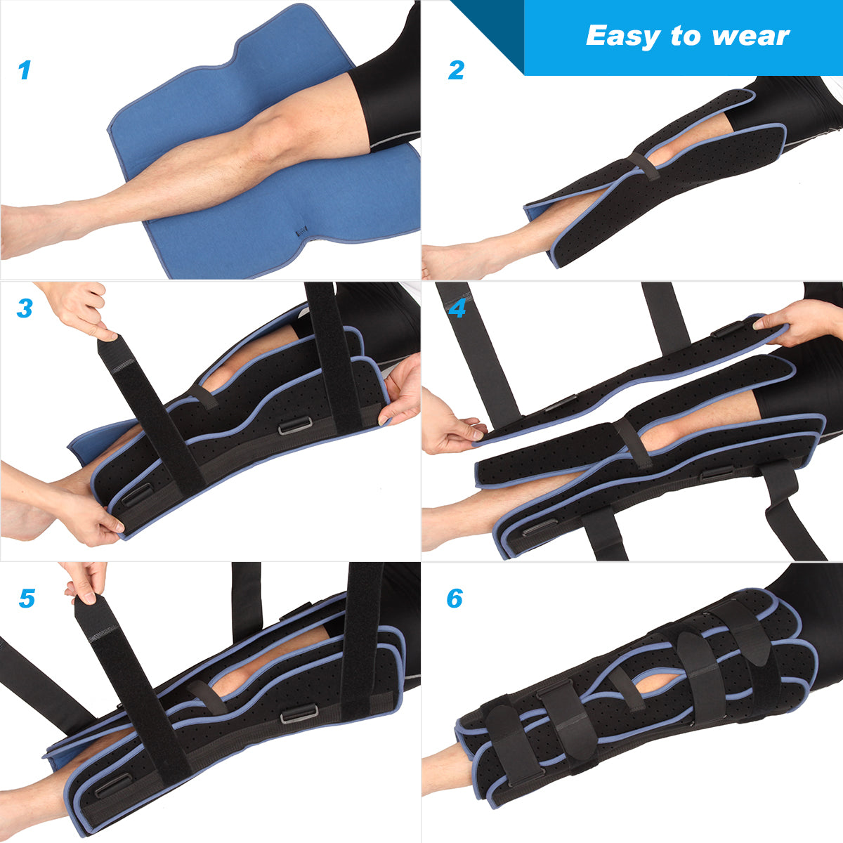 VP1202 VELPEAU Tri-Panel Knee Immobilizer Brace - VELPEAU